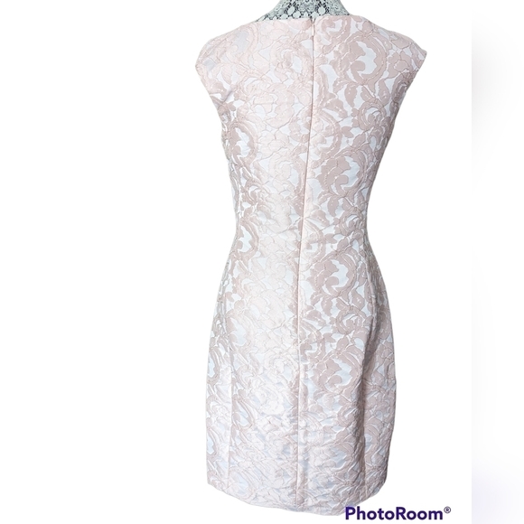 Elegant, feminine and sexy Lauren Ralph Lauren Pink Brocade Sheath Dress, sx 10 - Picture 5 of 14